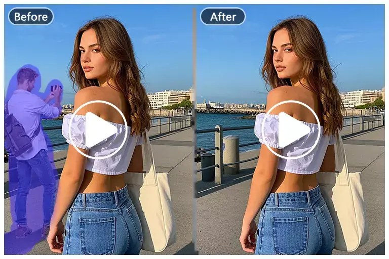 Klare Fotos mit kostenlosem KI-Wasserzeichenentferner